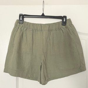 Banana Republic Pull-On Linen Shorts in Sage Size S